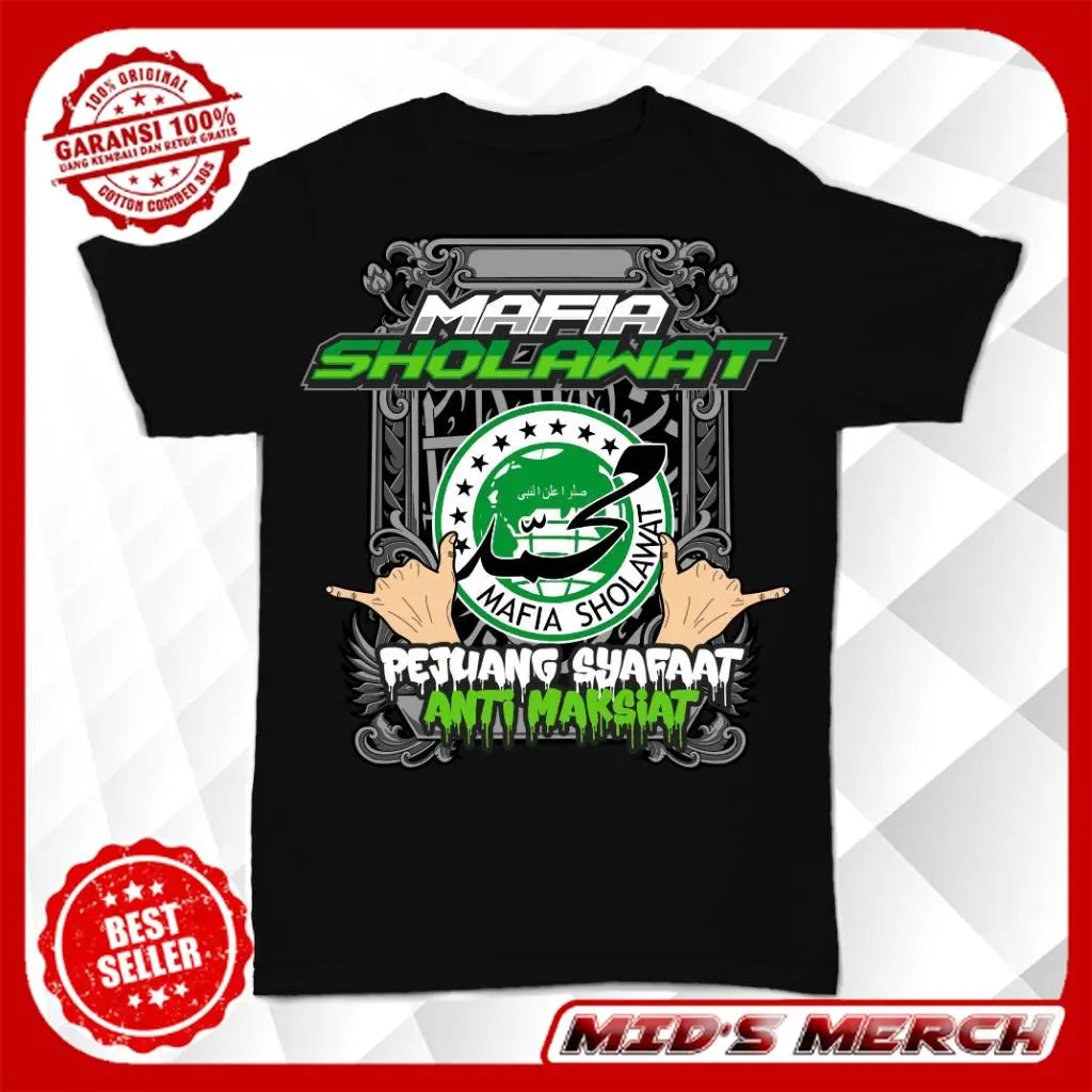 MM - Baju Kaos Anak Mafia Sholawat Mafis Indonesia Anti Maksiat  Anak 1-14 Laki Tahun Premium Distro Katun | Cotton Combed 30s