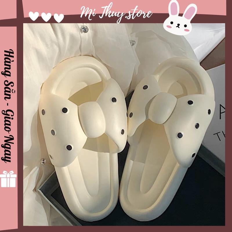 Chọn tăng 1 size Dép nơ chấm bi siêu nhựa EVA êm nhẹ cute NƠ CHẤM BI