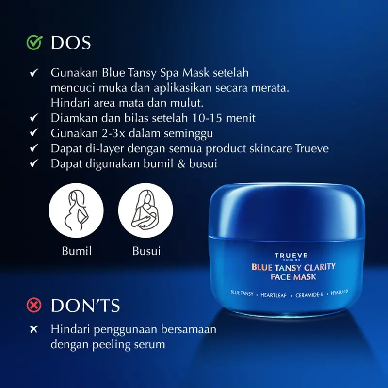 Trueve Blue Tansy Clarity Face Mask 50 gr - Masker Wajah 1