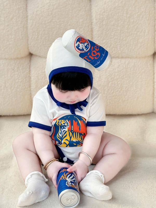 [Kèm Nón Xinh , Kèm vớ xanh bích ] Body Tigeerrr chất liệu tăm lạnh co giãn tốt cho bé 3 kg đến 15 kg Hena Baby Wear Cotton Cao Su