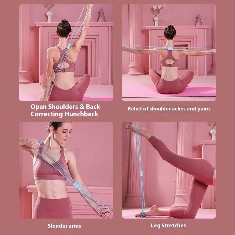 6pcs Elastic Resistance Bands For Men And Women - Latex PET Yoga Stretch Bands, Figure 8 Puller With Door Anchor, Handle And Carry Bag, Fitness Bands For Legs Buttocks Arms Exercises (Light To Heavy) 3