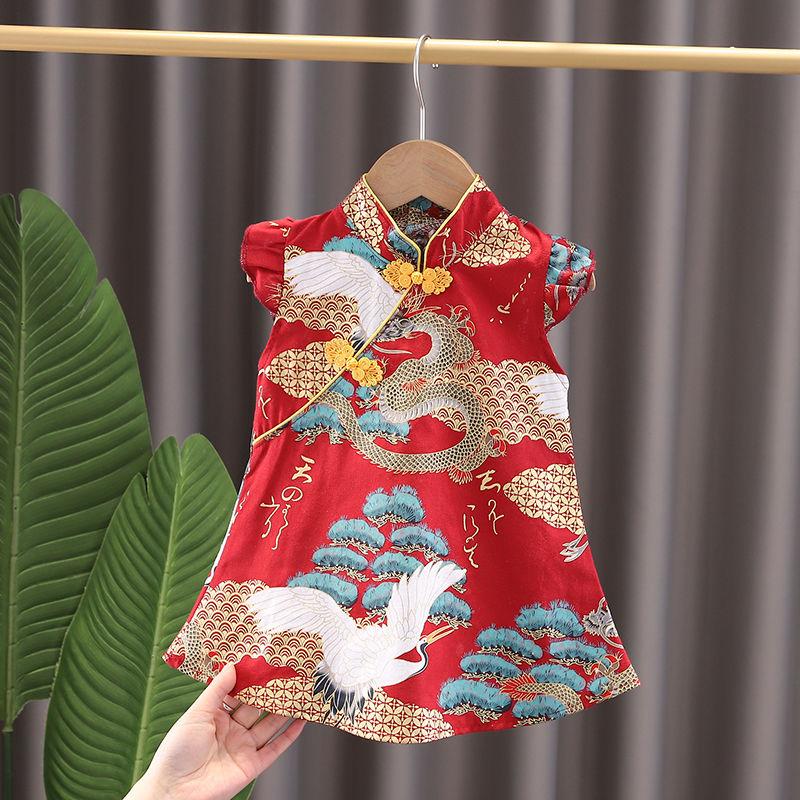 Product Introduction of Váy sườn xám nữ Phong Cách Trung Quốc được cải thiện, Thích hợp cho mùa hè, đi catwalk, váy Tang cho bé gái Nhỏ Váy trẻ em, nữ cao cấp, năm 2023 6