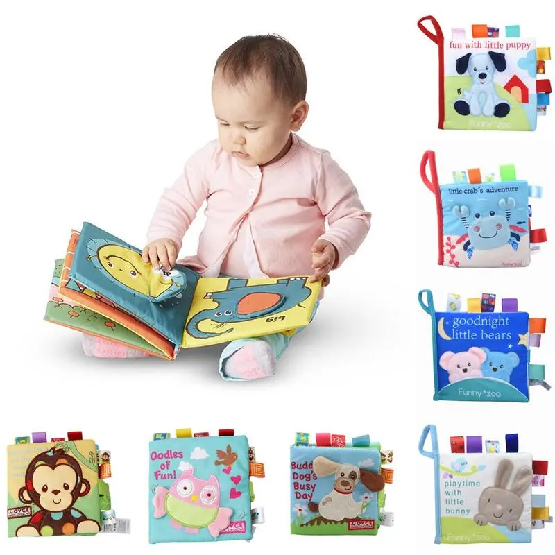 Montessori Sensory Training Story Reading Preschool Early Learning Educational Good Night Little Bears Baby Cloth Book
