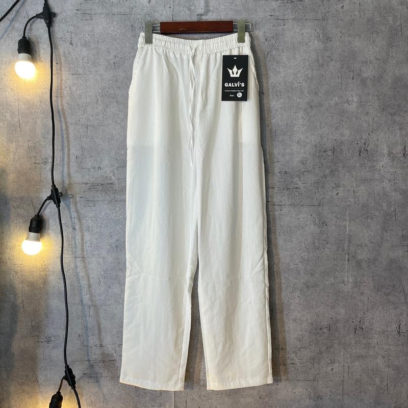 GV10 - Quần đũi nam vải đũi xước Mềm nhẹ thoáng mát thấm mồ hôi. Dáng Suông ống rộng Unisex nam nữ đều mặc Menswear Pants quana unam