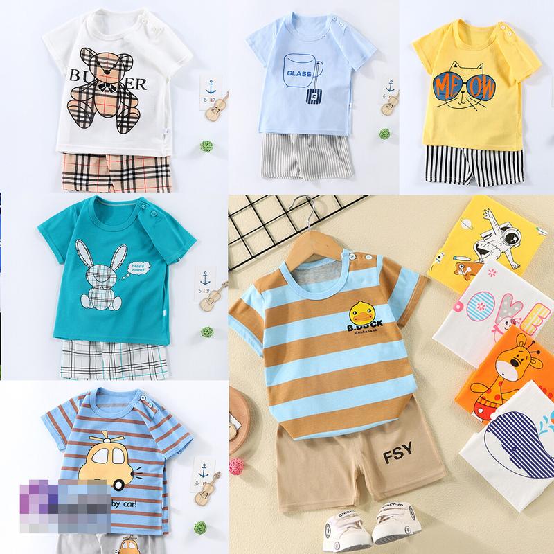 Product Introduction of Set pakaian kanak-kanak, sedia untuk dihantar, fesyen musim panas bayi perempuan, sut cetakan lengan pendek, pakaian kanak-kanak, set 2 helai 6