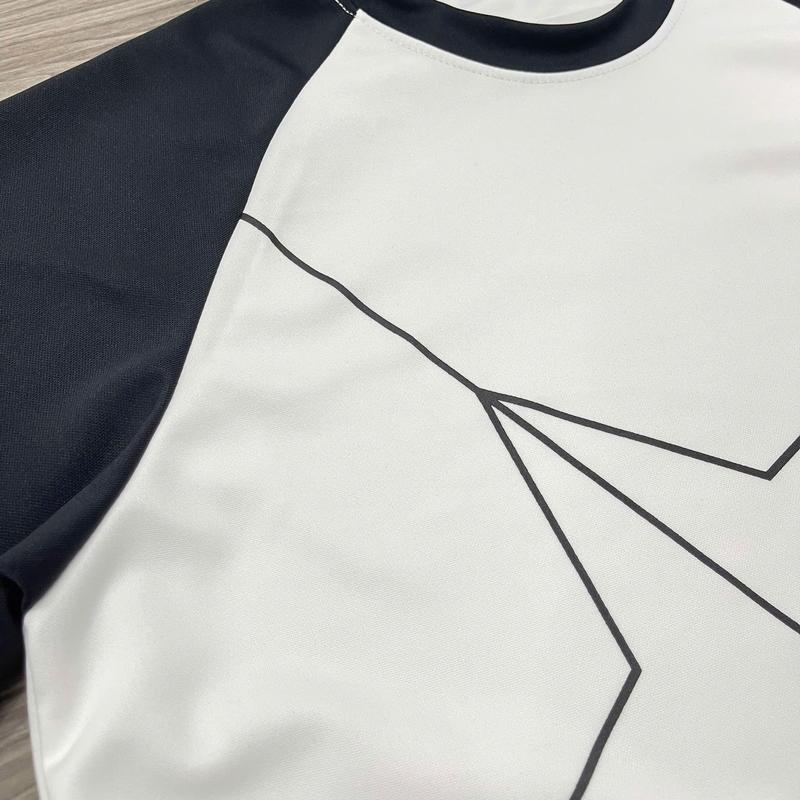 Áo Thun Tay Lỡ Raglan Phối Màu Đen Trắng Họa Tiết Ngôi Sao Chất Poly Form Rộng Nam Hottrend 2025 - Menswear (Sao Phối Tay ) 8