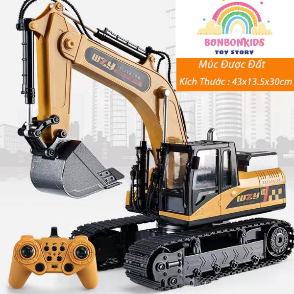 Đồ Chơi Máy Múc Và Xe Ben Điều Khiển Từ Xa Cho Bé , Máy Xúc Có Gầu Sắt Pin Sạc Đồ Chơi Xe Cuốc Máy Xúc, Máy Ủi Bánh Lốp Toy Story