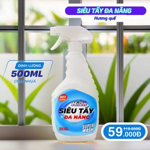 [Hisen] Siêu tẩy đa năng Hương Quế dễ chịu - 2 chế độ xịt - 500ml - Đánh bay mọi vết bẩn cứng đầu - Kháng khuẩn hiệu quả nước rửa nhà vệ sinh chai glass cleaner werecleaner tắm