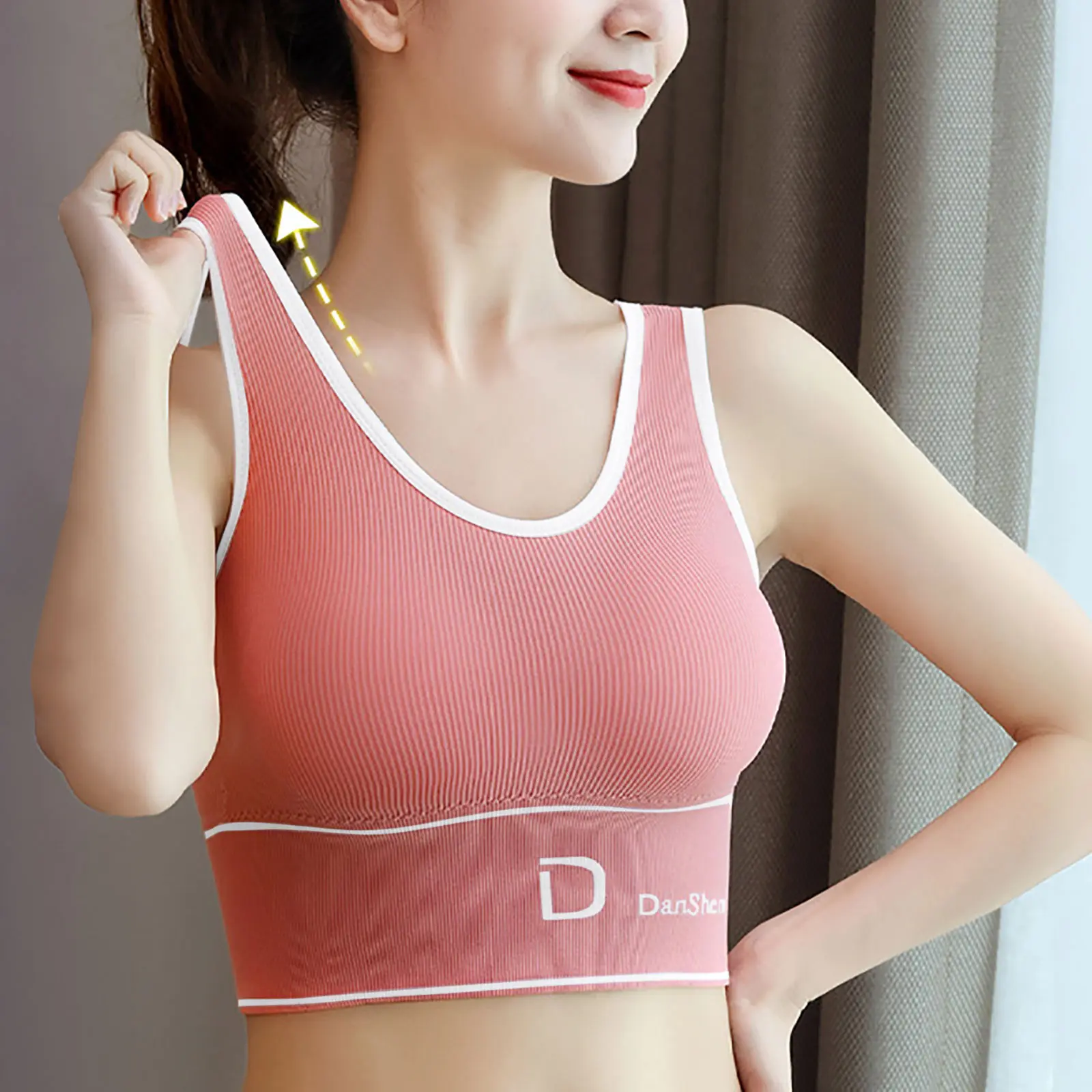 Áo Vest Tập Yoga Thể Thao, Thiết Kế Lưng Đẹp, Dây Đeo Chữ U, Đệm Ngực, Không Có Ống Thép, Đồ Lót, Thích Hợp Cho Áo Ống