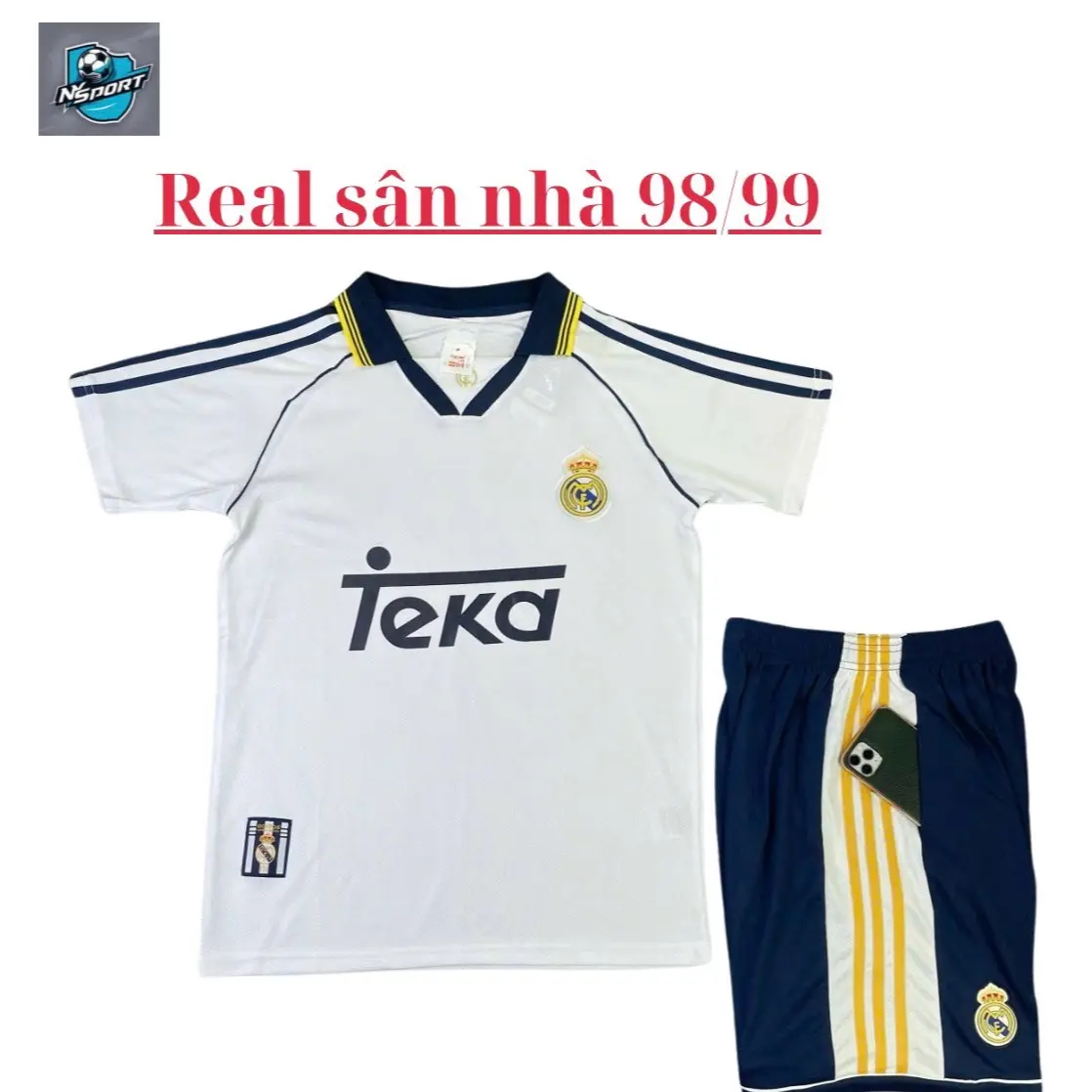 Bộ quần áo clb Rê An sân nhà 98/99 quần có túi vải gai thái