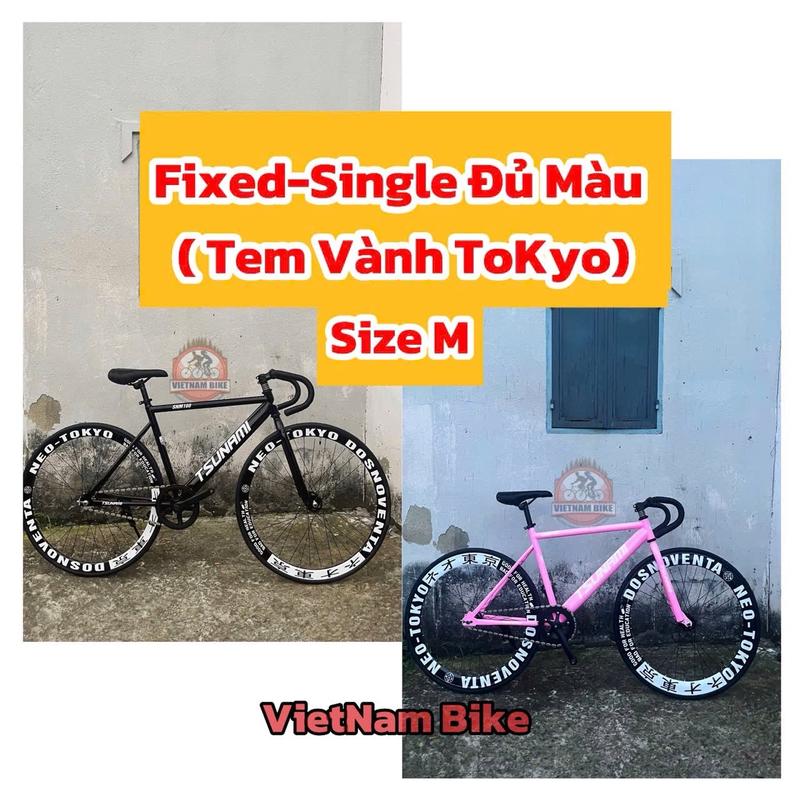 Xe đạp thể thao Fixed gear và single tsunami SNM100 custom khung hợp kim thép đủ màu kèm dán vành tokyo (tặng strap và đồ lắp) Đạp Xe Đạp Sports Gắn Xe Đạp