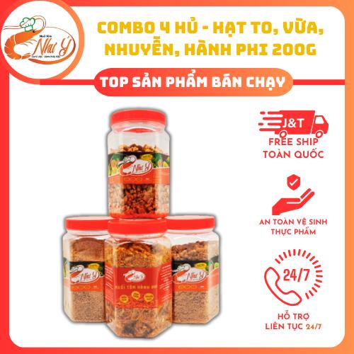 MUỐI TÔM NHƯ Ý - COMBO 4 HỦ TO, VỪA, NHUYỄN, HÀNH PHI 200G Gia Vị