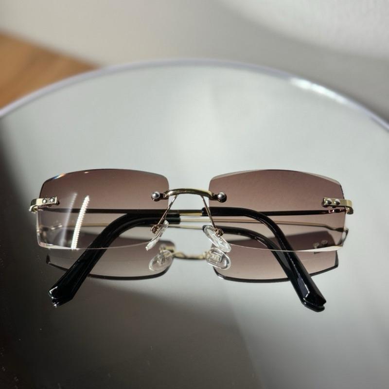 Kính mát không viền Lonely Obito đi biển gọng phụ kiện nam nữ thời trang tròng kính chống UV 400 Y2K có sẵn