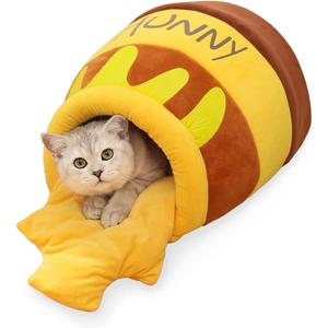 ブランド 1+1セット:ハニーポットデザインベッド&マット りしクッションき かいの  とけ スーパーソフトなふわふわペットベッド