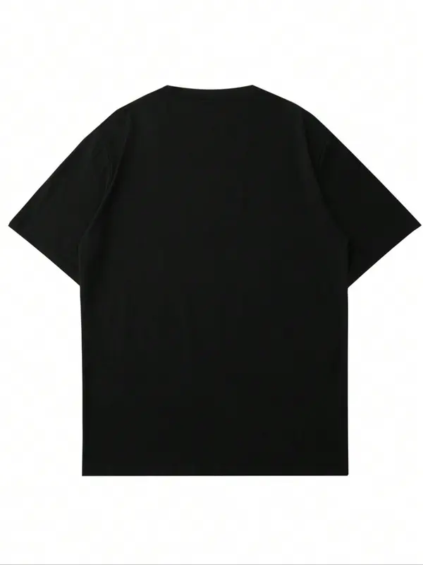 Men's Slogan Print Round Neck Tee, Regular Fit Fashion Crew Neck Short Sleeve T-shirt, Comfort Summer Clothes, Going Out Top 6