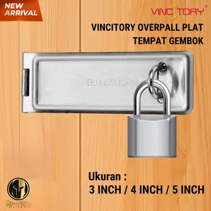 Overpal Plat Tempat Gembok Stainless Grendel Kunci Pintu Over Pal Hasp Lock 3 4 5 INCH Vincitory