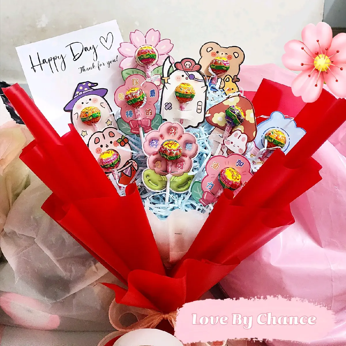 Bó hoa  kẹo mút hình dễ thương  làm quà tặng cực xinh