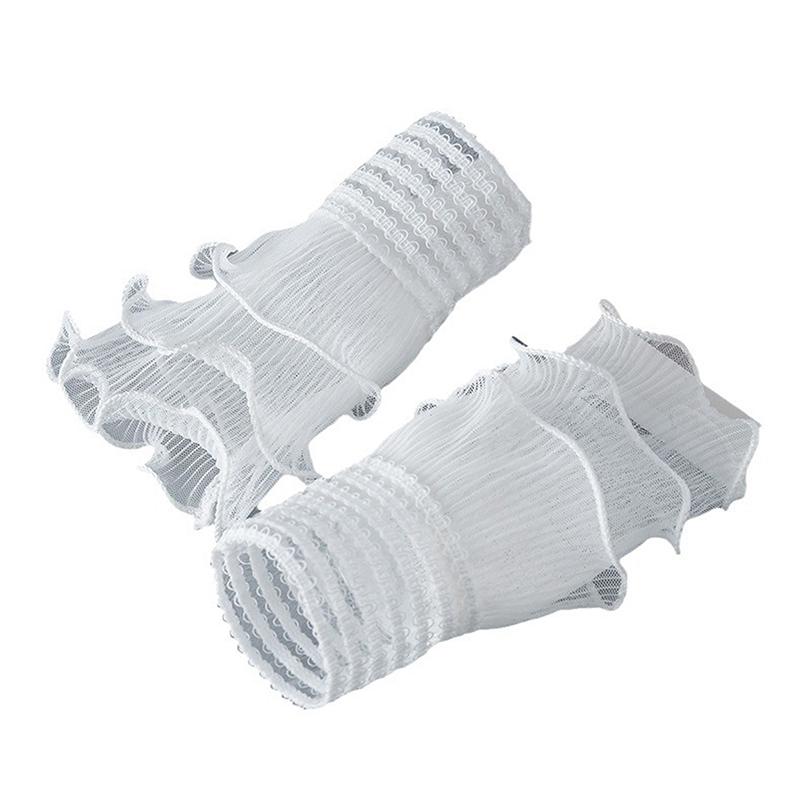 Product Introduction of 1Pairs Triple Layer Mesh Nail Art Tulle Photo Glove Manicure Photography Props Nail Tips Display Sleeve Fake Pleated Cuff Polish Daily 23