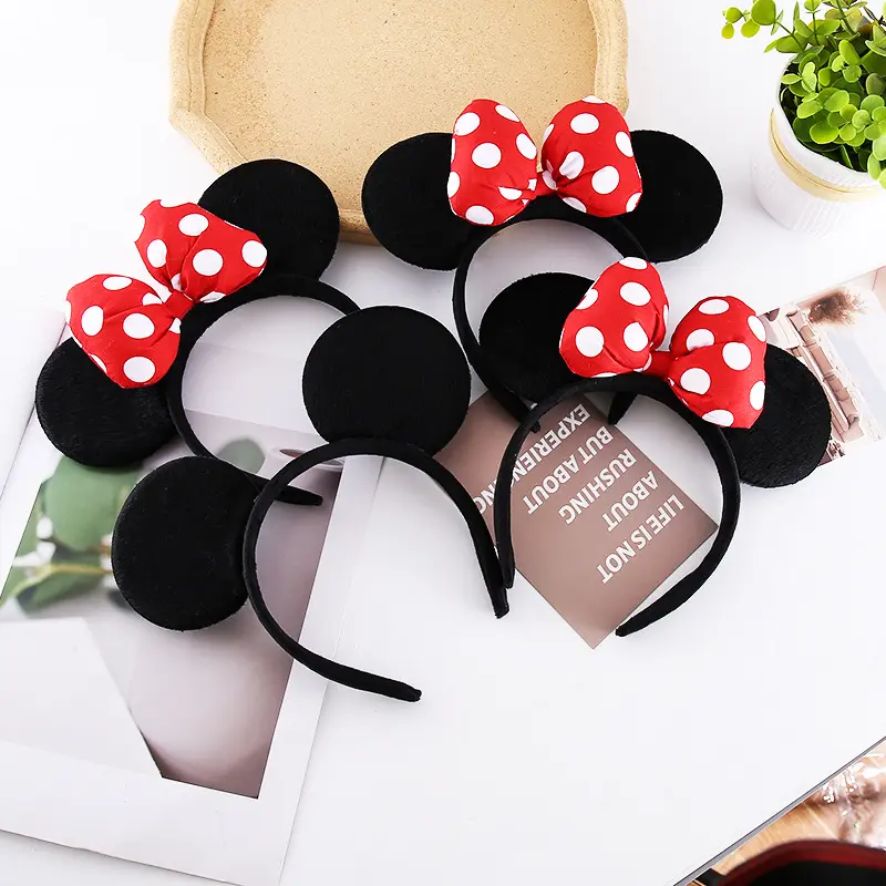 Manufacturer's in stock rice hair bands, amusement park photography, Mickey Mouse headwear, cross-border hot selling, Minnie butterfly bow hair bands
