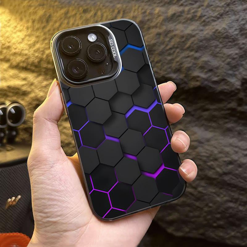 Ốp Điện Thoại Silicon, Thiết Kế Tổ Ong Sáng Tạo, Tương Thích Với iPhone 11, Chống Sốc, Có Bảo Vệ Ống Kính, Ốp Cứng, Tương Thích Với 15, 14, 13, 12, 11Pro Max, 7, 8 Plus, SE 2020, X, XR, XS Max 6