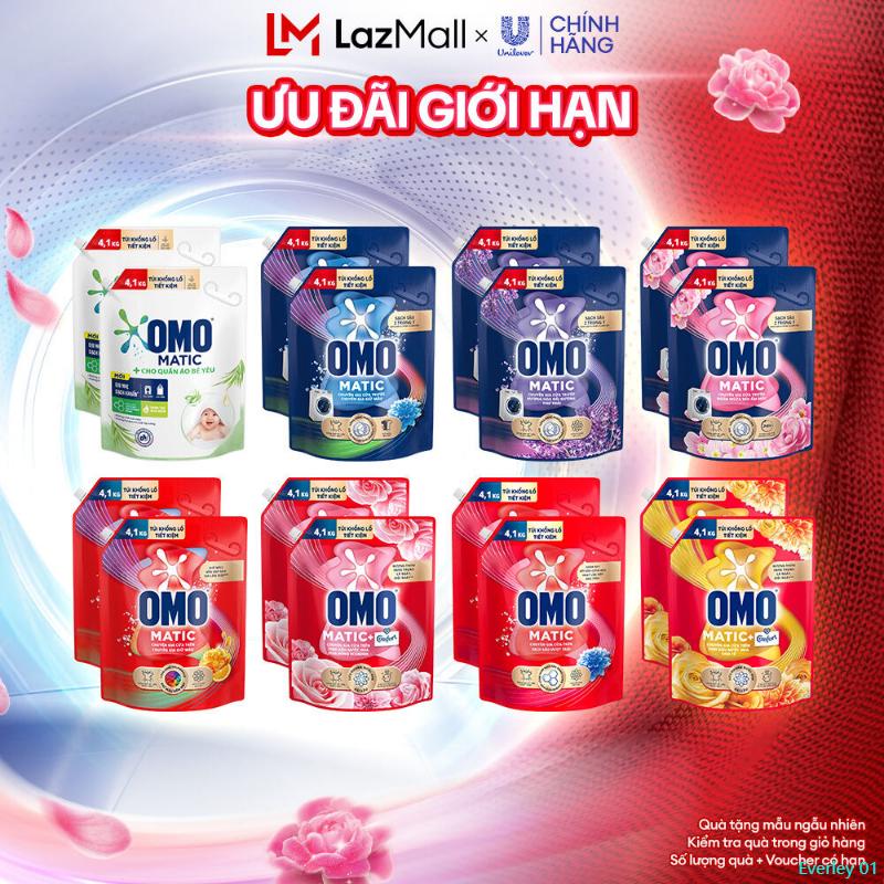 Everley 01 Combo 2 túi Nước giặt OMO Matic túi 3.6/3.9/4.1kg (bao bì tùy lô nhập hàng)