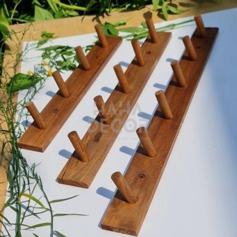 Móc gỗ treo tường kệ gỗ trang trí nhiều kích thước móc gỗ treo quần áo KGTT03 4