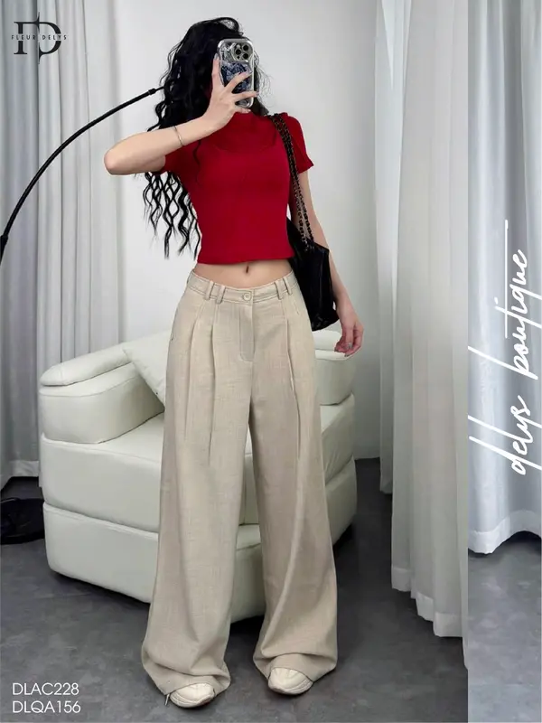 Áo Croptop Nữ Phối Gân Ngắn Tay Nhiều Màu Delys DLAC228 3