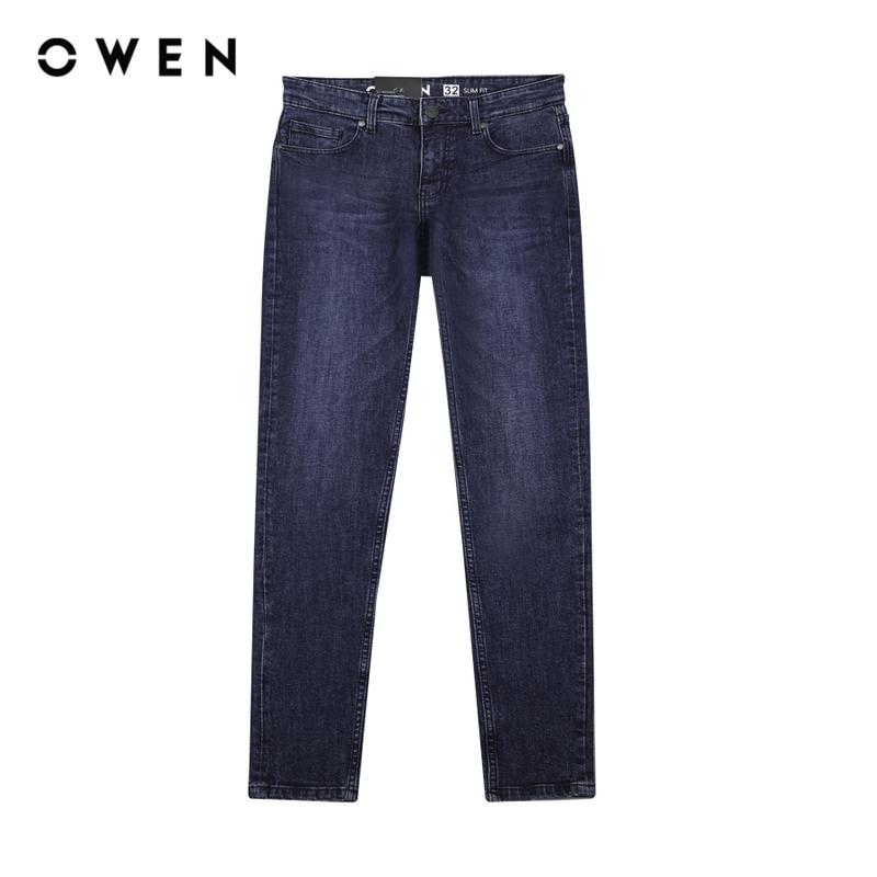 OWEN - Quần jean Nam Form dáng Slim Fit Màu sắc Xanh	QJS231882 Chất liệu 98% cotton- 2% spandex   Có Túi Hoạ tiết Trơn Menswear