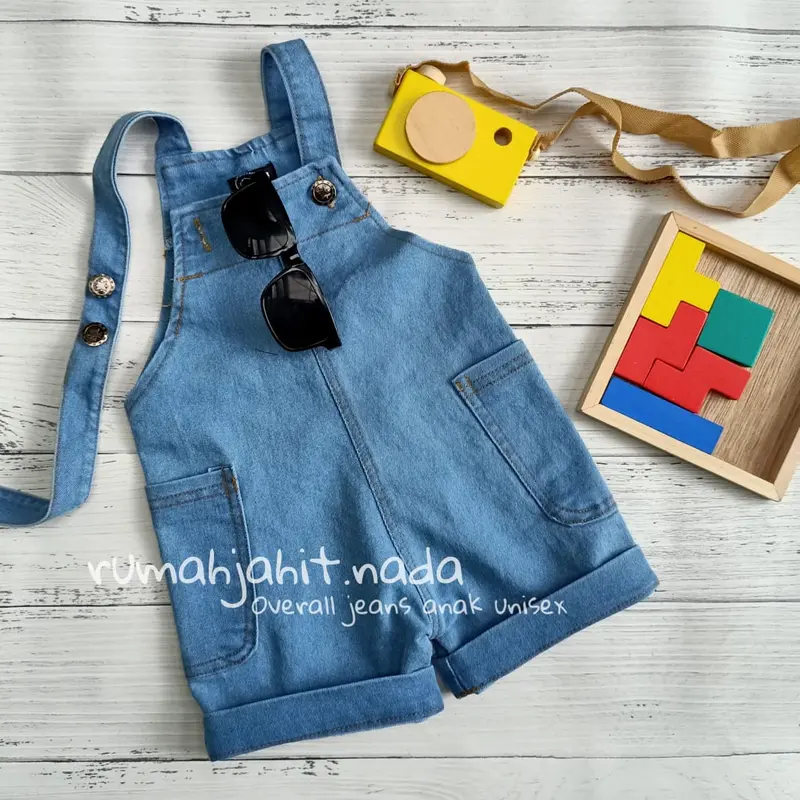 Overall jeans anak (saku pinggir) 0