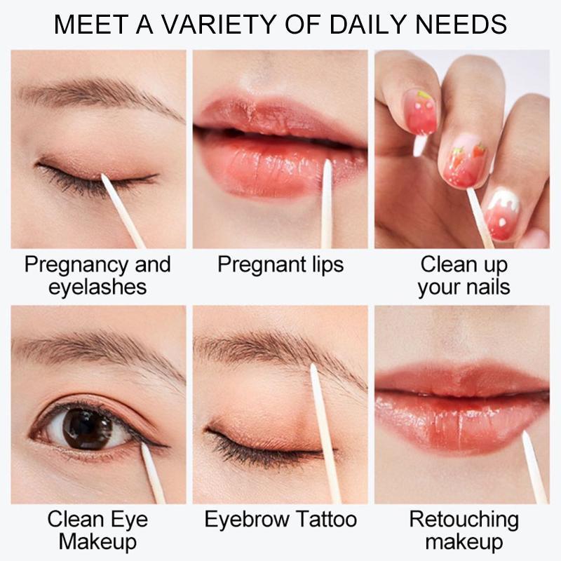 Product Introduction of 100 Pcs Of 7CM Semi-Permanent Tattoo With Pointed Beak Single Head Swab For Eyebrow Tattoo Mist Eyebrow Bleaching Lip Small  Swab Cosmetic  Stick Kapok Stick 16