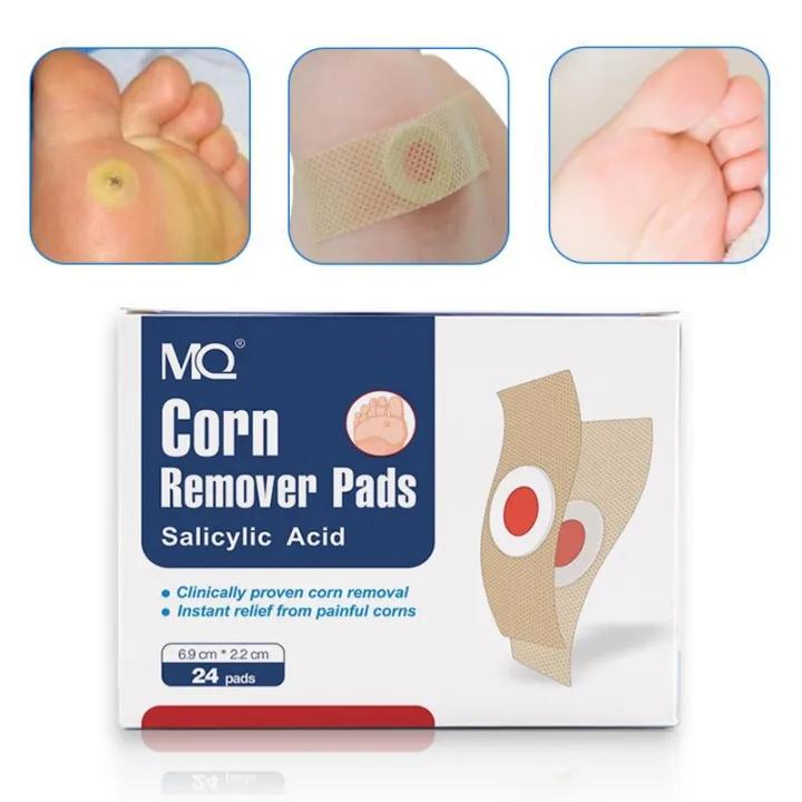 MQ 24 PCS Medicated Corn & Callus Removal Patches Salicylic Acid Foot Treatment Plasters Penghilang Kulit Keras Tanpa Sakit untuk Dewasa di Atas 16 Tahun