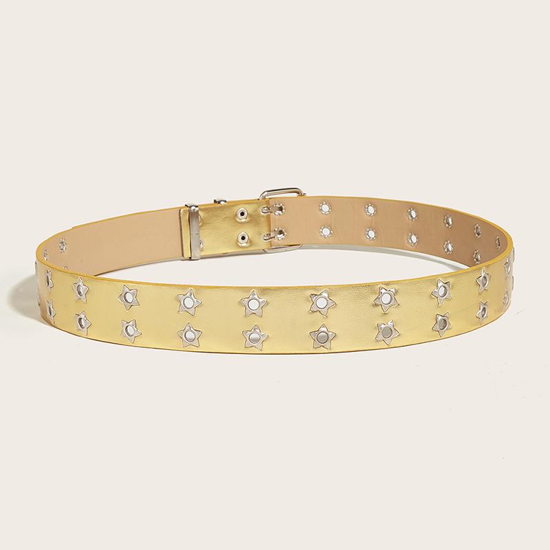 Product Introduction of Punk Style Star Double-Breasted Belt Waist Strap Hollow Out Pu Leather Jeans Decorative Fashion Waistband 19