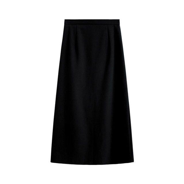 Product Introduction of Plus size women's clothing plump girls casual high waist black midi skirt summer Korean style loose slim A-line skirt fashionable skirt Fit Womenswear Bottom Light Pocket Polyester Satin Spandex Comfortable Lingerie Lady Basic Minimalist Accessory 35
