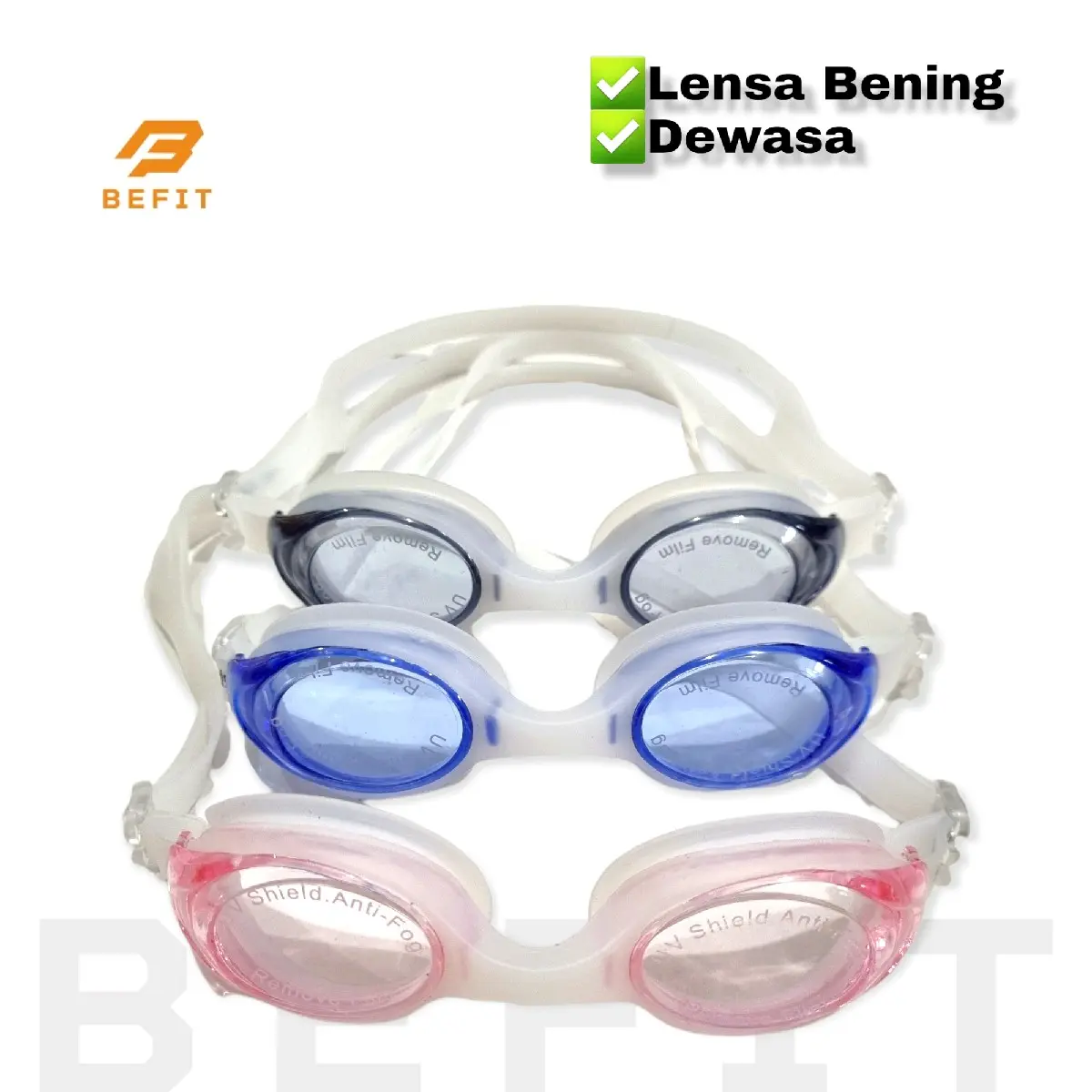 Kacamata Renang Speeds Bening Anak & Dewasa Karet Putih