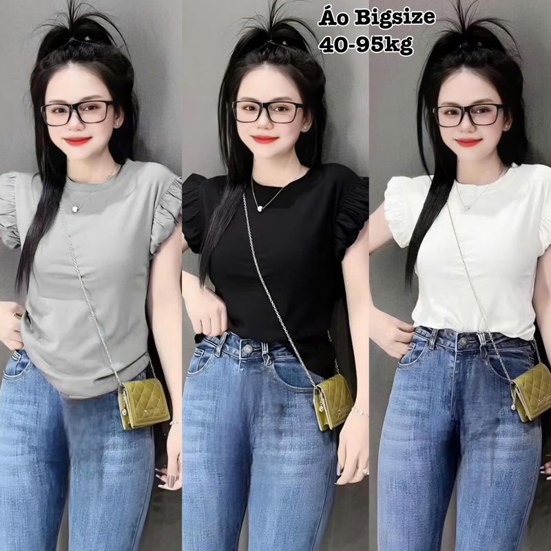 Áo Thun Nữ Tay Hến Cổ Tròn Dáng Ôm Phối Bèo Form Baby Tee Có Bigsize Xinh Đẹp Dễ Thương Chuppy Giá Rẻ Freesize 50-95kg