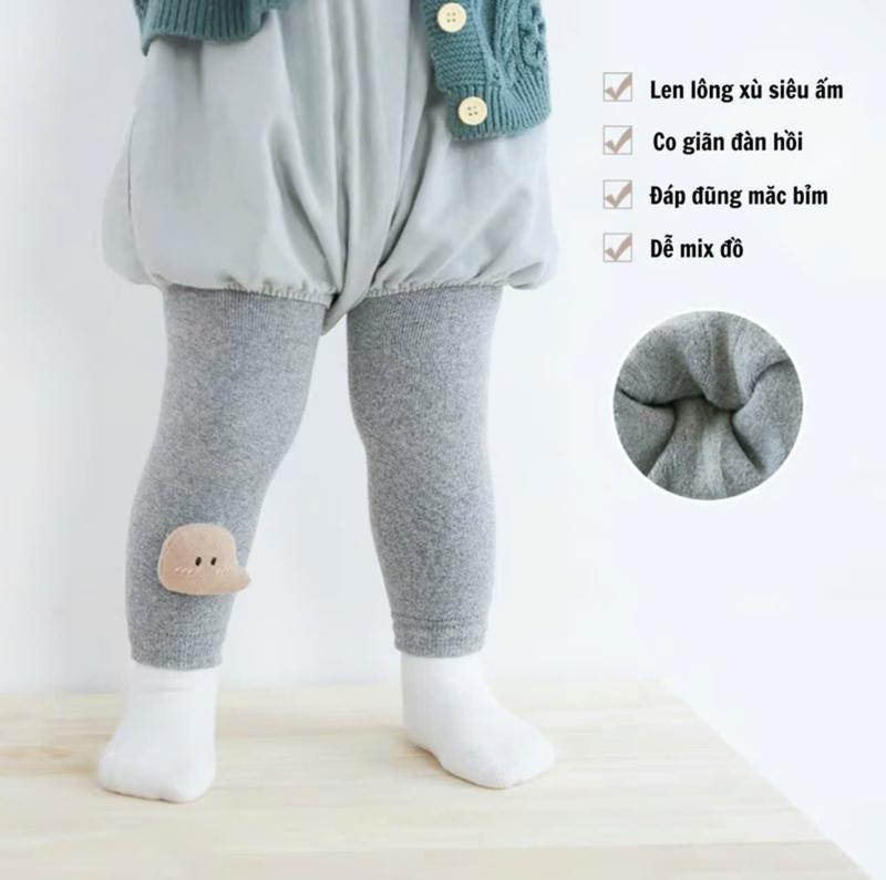 [ DEAL MỞ BÁN ] Quần Legging Len Xù HÌNH GẤU 3D Siêu Dày Ấm Cute, Dễ thương, Đẹp Cho Bé Trai Bé Gái, Quần Tất Lót Lông Cho Bé từ 4.5kg đến 15kg