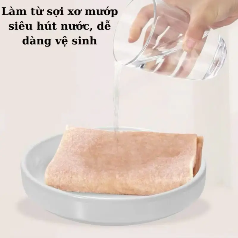COMBO 5 MÉT Khăn Lau Xơ Mướp Từ Sợi Thực Vtậ Tự Nhiên, Khăn Lau Nhà Bếp Thấm Hút Dầu Tốt 5