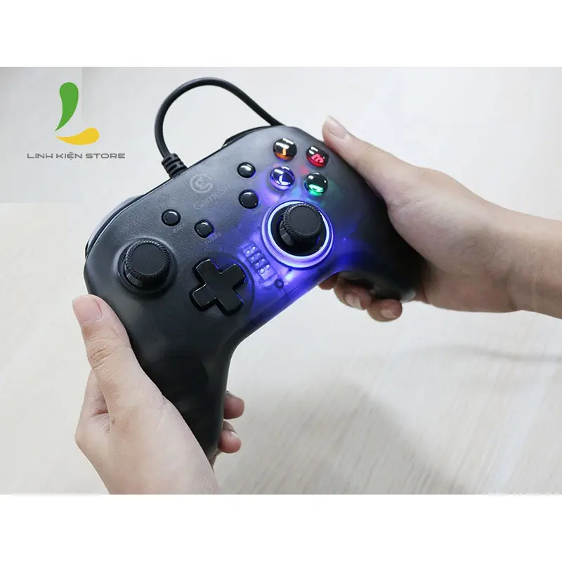Tay cầm chơi game Gamesir T4W - T4 pro - tay cầm chơi game có dây đèn led, chế độ rung cực mạnh 3