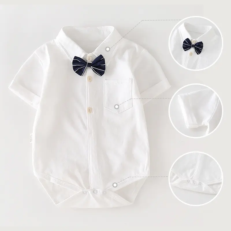 Gentleman Baby Boy Baptism Jumper Newborn Christening Onesie Cotton Romper Clothes Rompers Newborn Baby Romper Jumpsuit Bodysuit