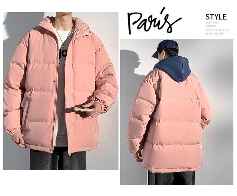 Product Introduction of 2025 Autumn and Winter New Couple's Cotton-Padded Coat Men's False Two Pieces Casual Jacket Loose Detachable Hooded plus Size Women's Bread Coat 30