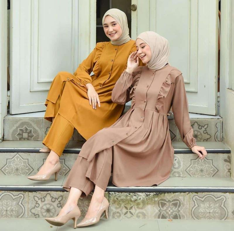 Product Introduction of Humaira Set || Busui Friendly || Setelan Busui || Setelan Wanita || Setelan Viral Celana Kancing Karet Melar Muslim Panjang Tunik Kulot Shakila 1