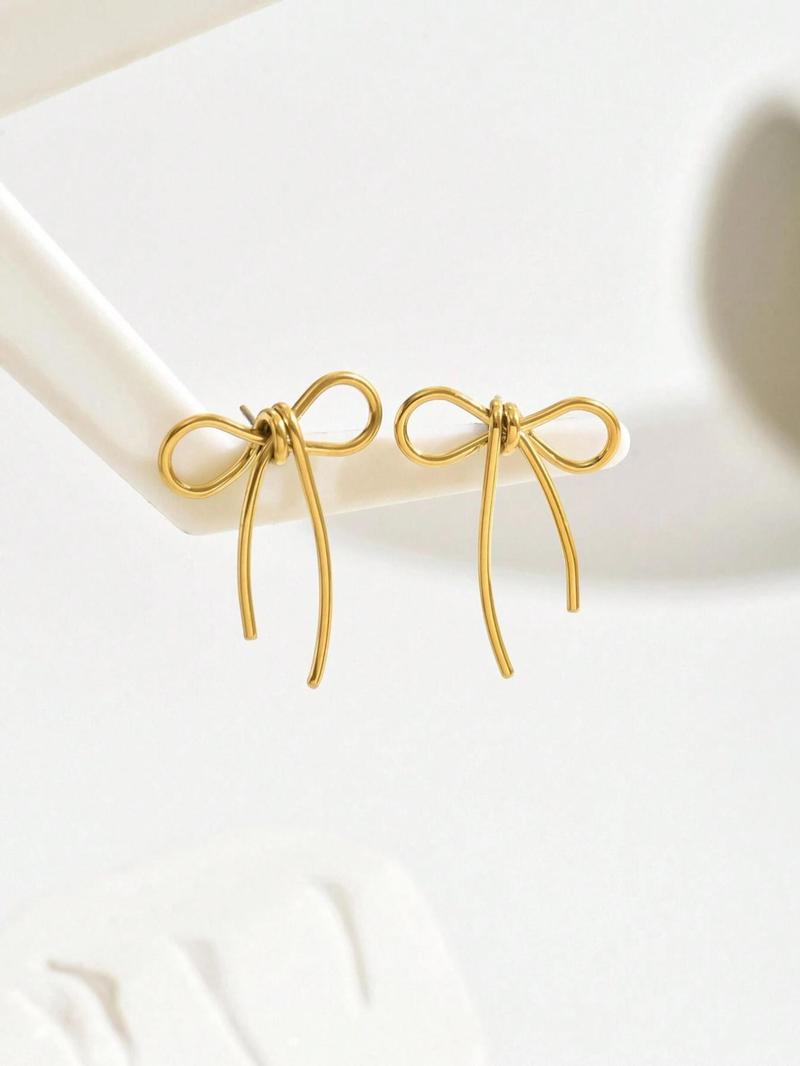 Product Introduction of Women's Elegant Bowknot Design Earrings, Cute Trendy Earrings, Fashionable Jewelry for Women for Daily & Party Decoration 4