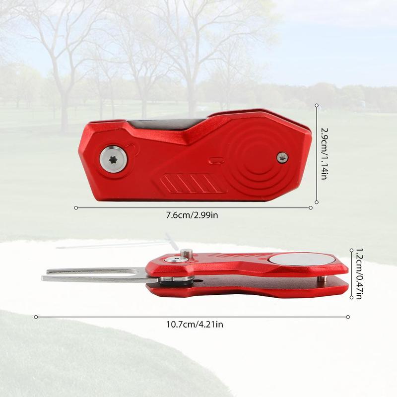 Golf Green Fork Divot Repair Tool, 1 Count Aluminum Foldable Ball Fork, Lawn Repair Fork Tool, Portable Golf Tool Accessories for Golfers 1
