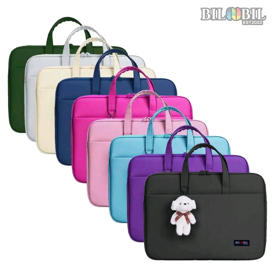 Tas Laptop Wanita 13-14-15Inch.Pelindung Laptop Cover Laptop Notebook Pink Canvas Hitam