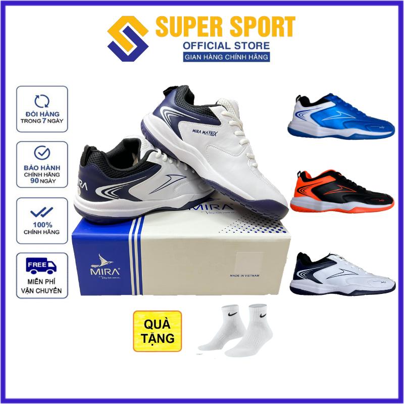 Giày Mira Matrix nam nữ chính hãng chơi cầu lông, chơi bóng chuyền tặng tất dệt kim không mùi - Đế cao su Eva bám sân chơi sân bê tông tốt