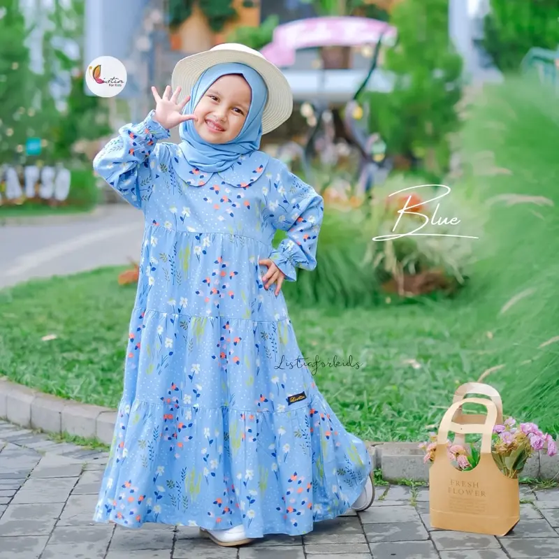 Gamis Anak Perempuan LOLITA 0-12 Tahun Bahan Rayon Motif Premium by Listiaforkids 3