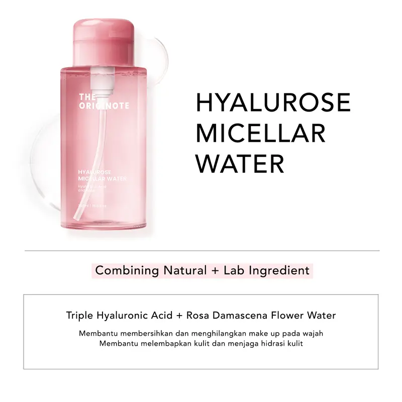 The Originote Hyalurose Micellar Water- MIcellar Water Membersihkan Make Up dan Melembapkan Wajah 1