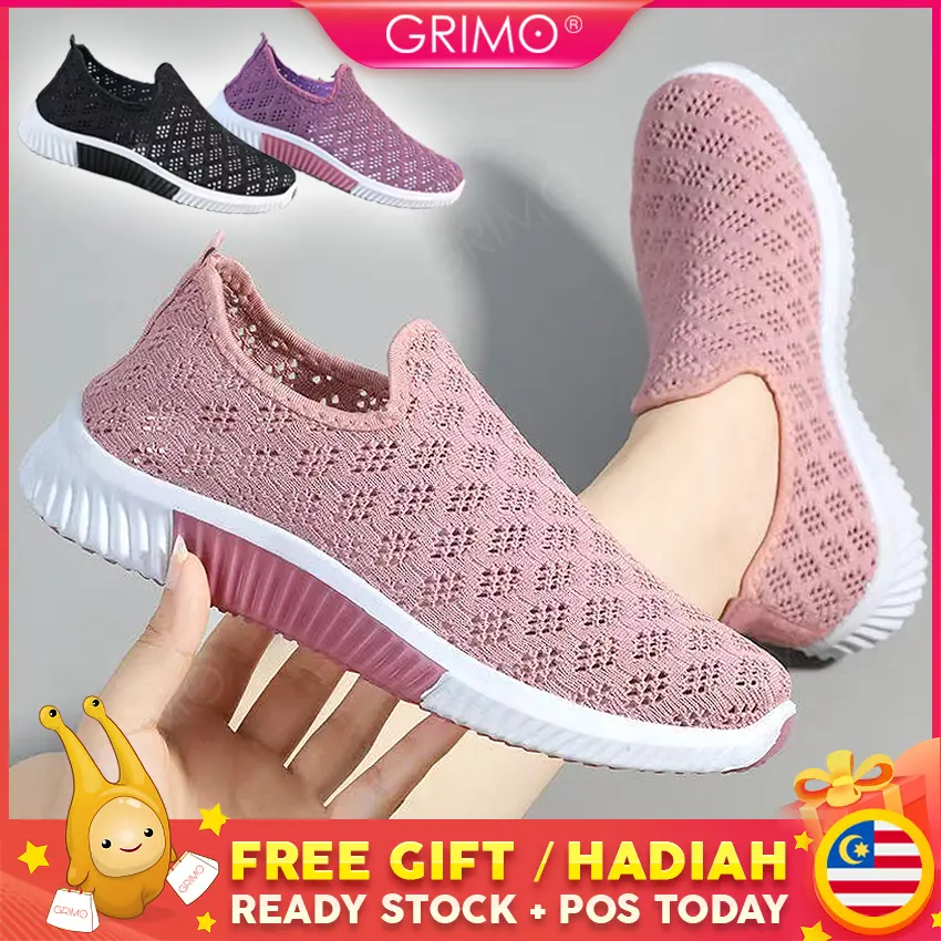 READY STOCK GRIMO Airiwa Sneaker Women's Sport's Shoes Kasut Outdoor Shoe Wanita Men's Sneakers Casual Travel ks13957 Raya 2023 Badminton