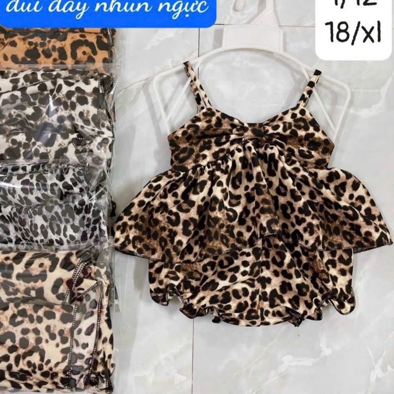 Đồ bộ da beo bé gái hàng dây2/18kg mặc vừa 2