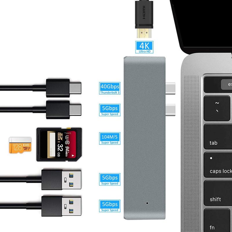 Dual USB C Hub Type C to 4K HDMI USB 3.0 Thunderbolt 3 Adapter - TikTok ...
